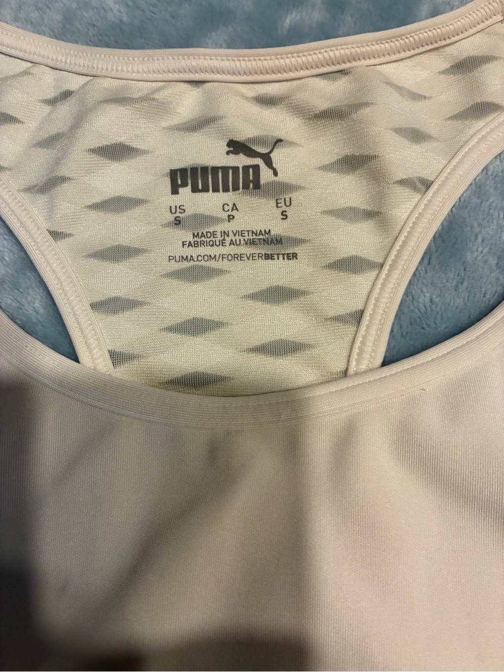 Puma Cream Racerback Mesh Performance Sports Bra - Picture 3 of 3